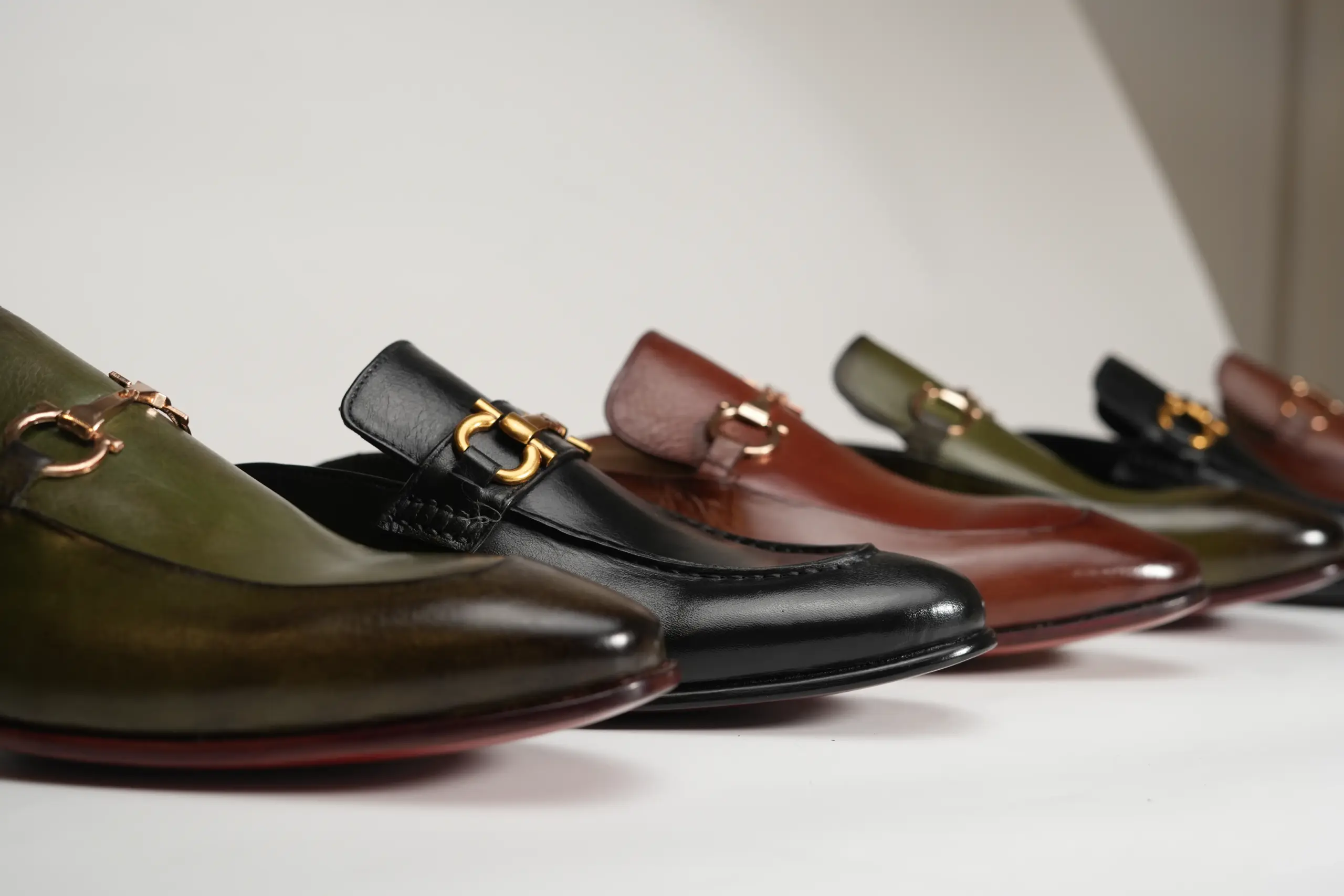 Men's backless loafers and leather mules, handmade by Handsole