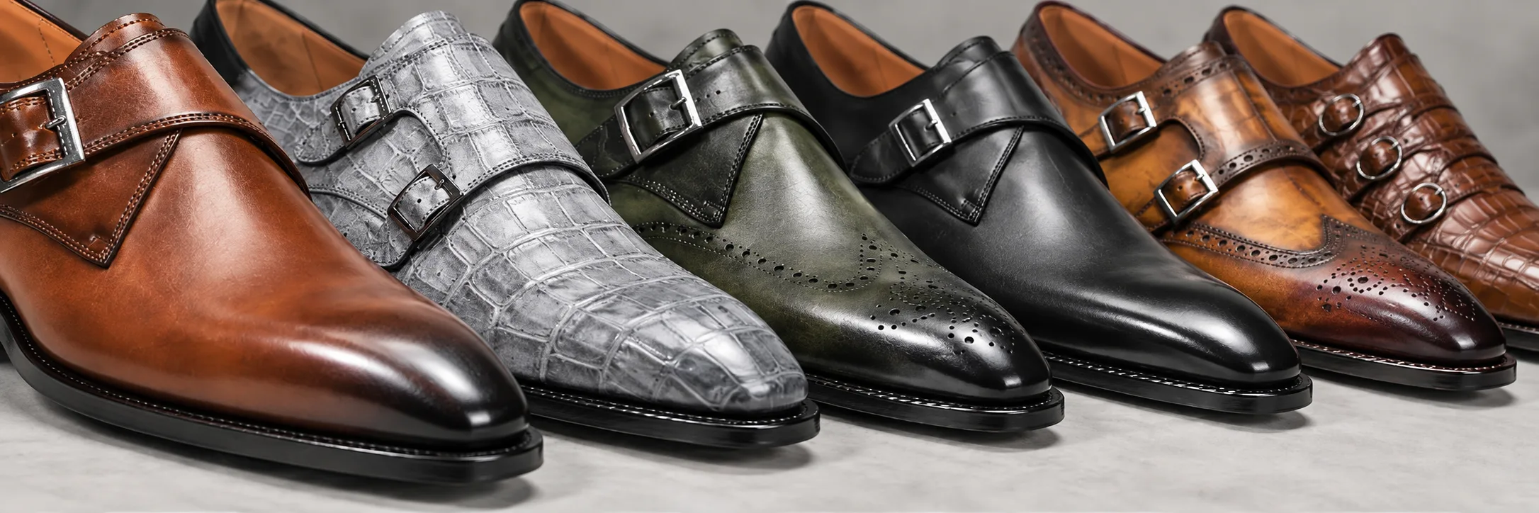 Men's monk strap shoes, handmade by Handsole