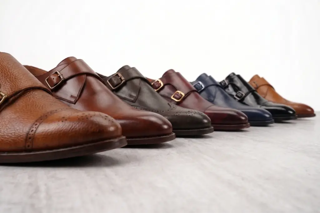 Handsole monk strap shoes showing the buckle closure that defines the style