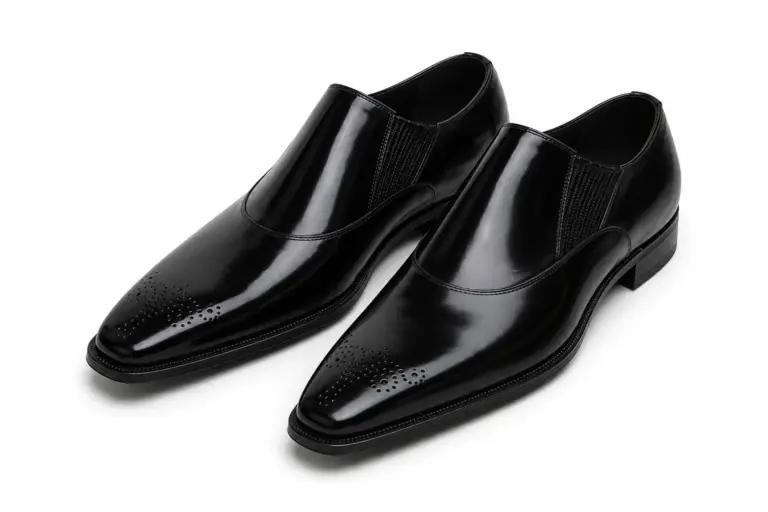 Black & Brown Elastic-Gore Slip-On Dress Shoe — mens loafers