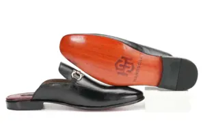 Black Leather Horsebit Mule — leather outsole
