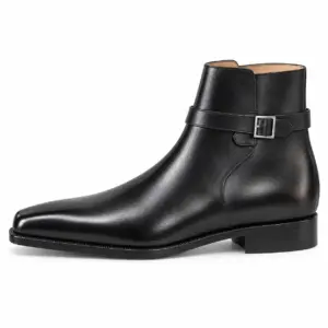 Black leather Jodhpur boot for men, side view