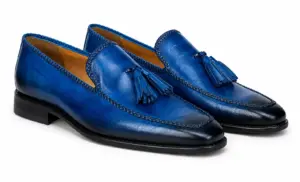 Blue Patina Braided Tassel Loafer — tassel loafers