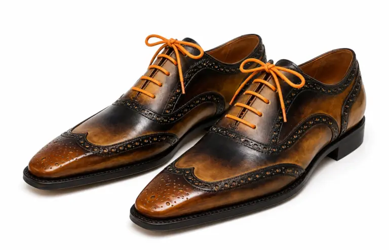 Brown & Black Patina Full Brogue Wingtip Oxford — wingtip brogue oxford