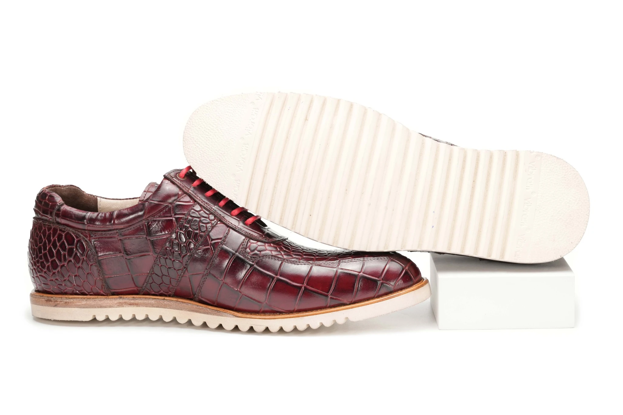 Rubber outsole on a Handsole casual leather lace-up shoe