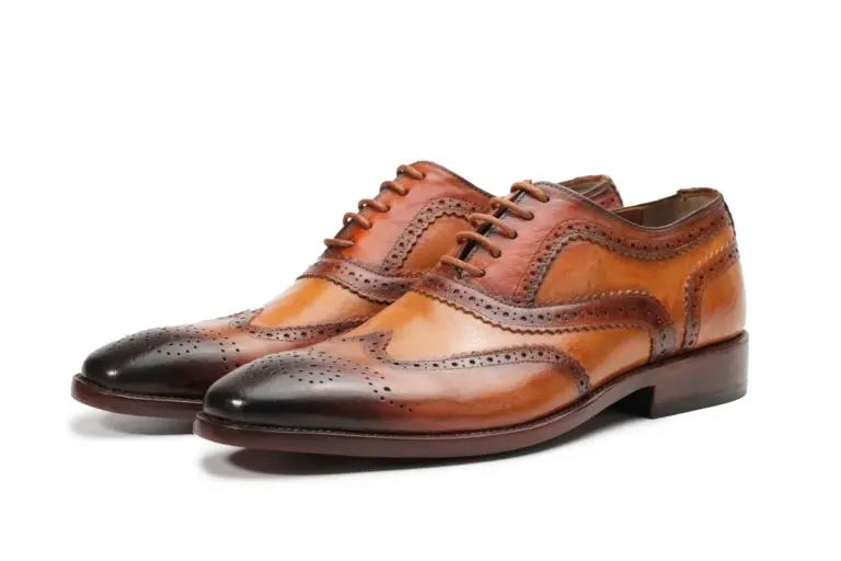 Cognac Brown Patina Wingtip Oxford — wingtip brogue oxford