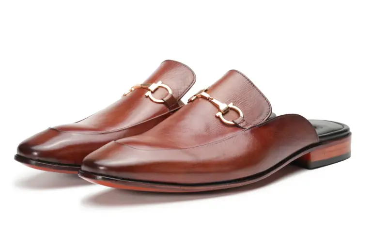 Cognac Brown Horsebit Mule — pair view