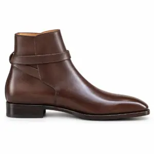 Dark brown leather Jodhpur boot for men, side view