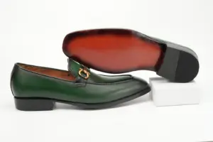 Deep Green Horsebit Loafer — leather outsole