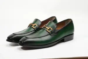 Deep Green Horsebit Loafer — pair view