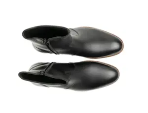 Top view of men's black leather ankle boots