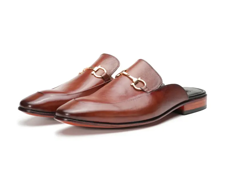 Cognac Brown Horsebit Mule — pair view