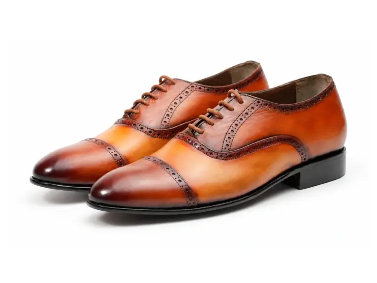 Cognac Burnished Cap Toe Oxford — pair view