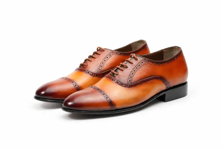 Cognac Burnished Cap Toe Oxford — pair view