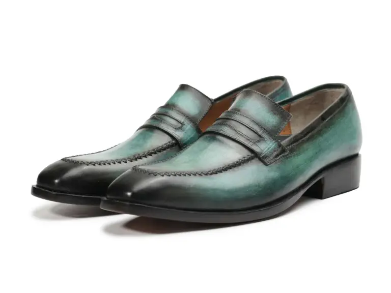 Teal Black Patina Penny Loafer — penny loafers